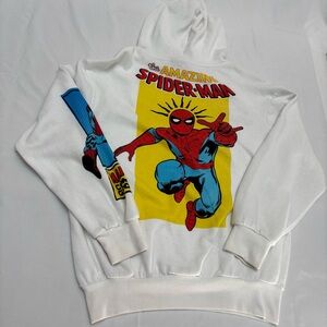 Marvel Spiderman White Hoodie with Logo